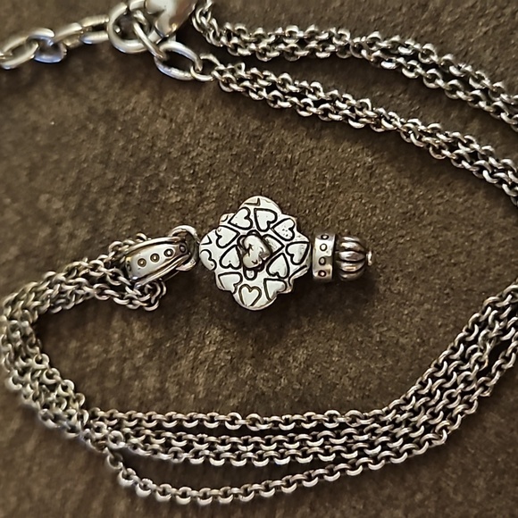 VTG BRIGHTON Silver Plated Floral Castlecore Pendant Necklace - Picture 9 of 9